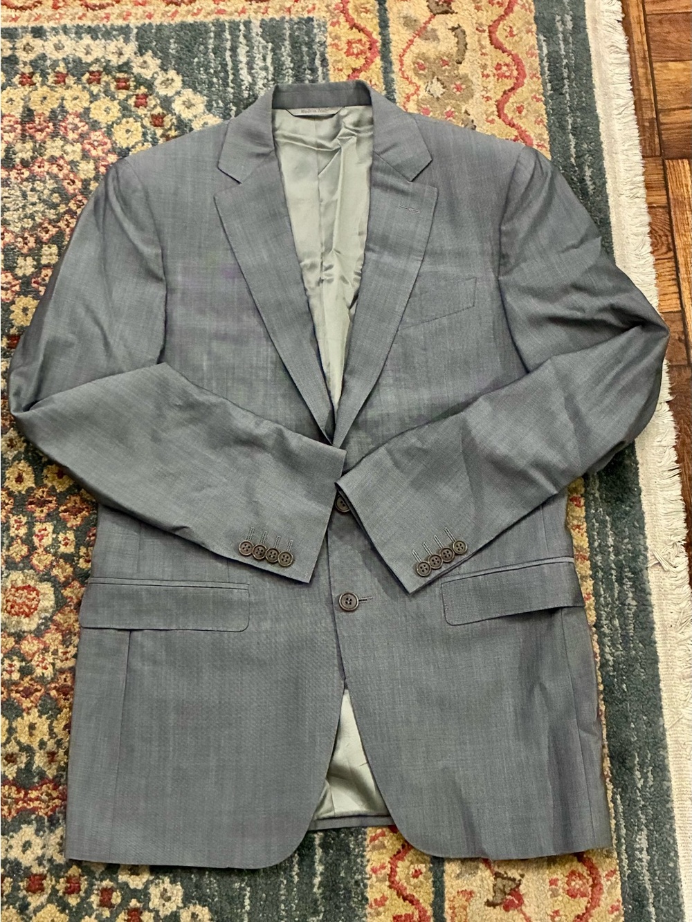 Canali Light Gray Wool Sport Coat with Notch Lapels